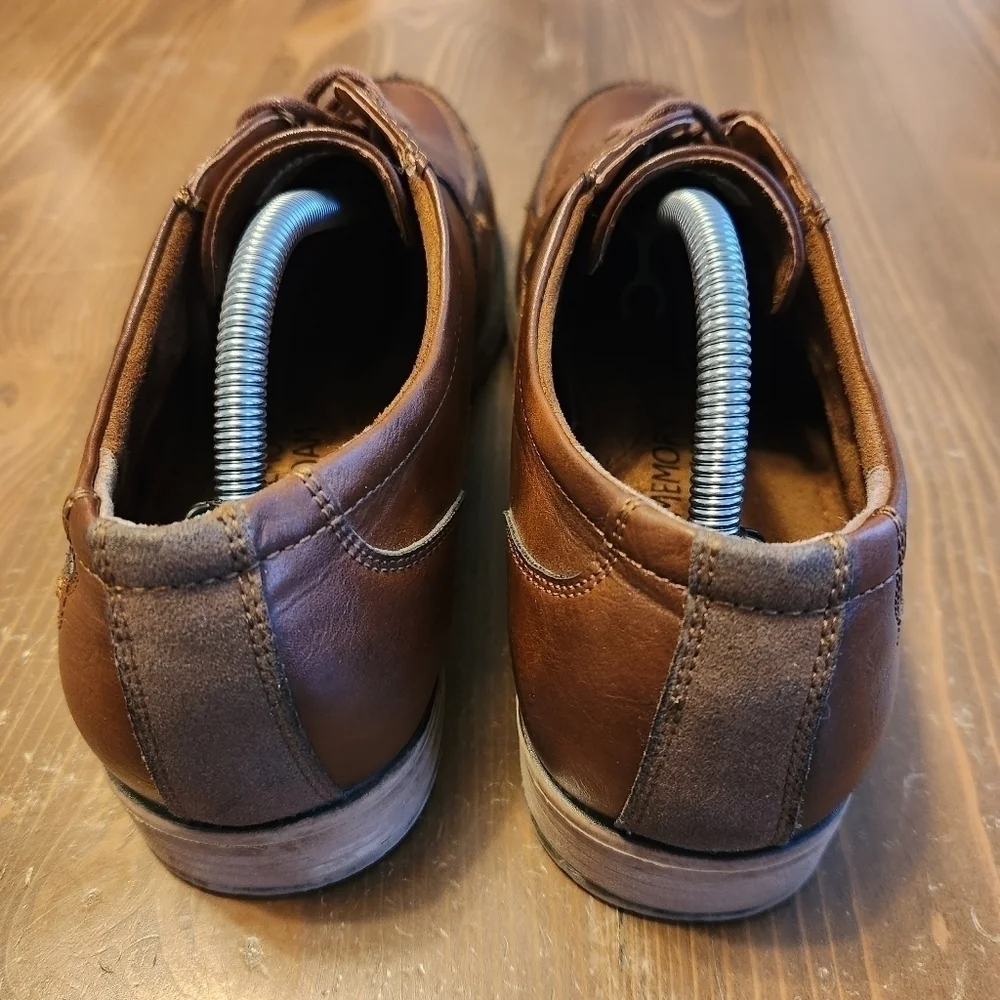 Men's St Johns Bay Brown Leather Balsam Oxford Shoe W/ Memory Foam Insole Sz 11M